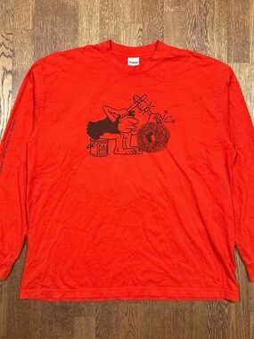 Virgil Abloh x Powers Supply Powers Off White Collab Orange L/S T Shirt Mens XL